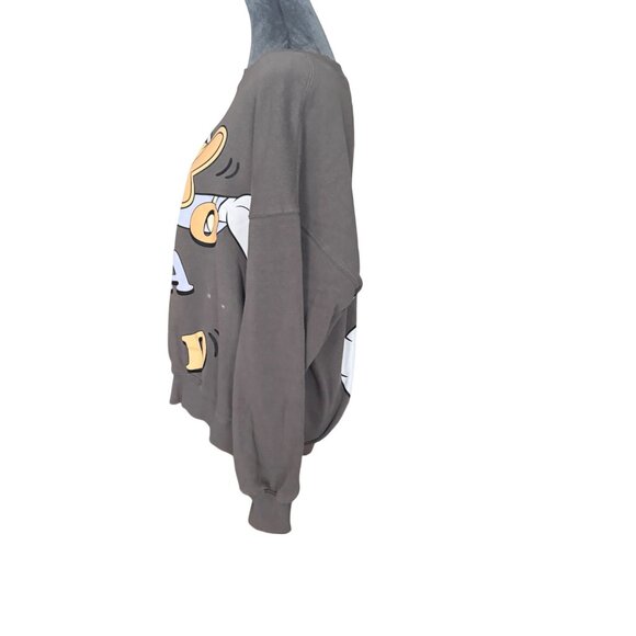 Disney Donald Duck Vintage Graphic Sweatshirt M Gray Long Sleeve Pullover Crewne - Picture 2 of 5